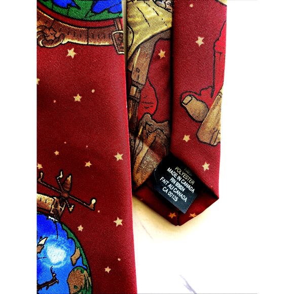 Saturday Evening Post Norman Rockwell Christmas Santa Stars Holiday Tie NEW NWT - Picture 7 of 9